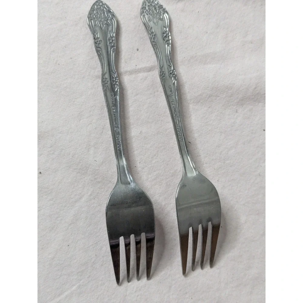 2 lot vintage Rogers Stainless 6.25
